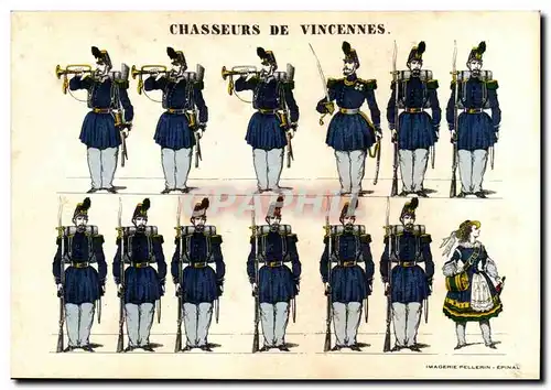 Cartes postales Les uniformes Chasseurs de Vicennes Militaria Metiers