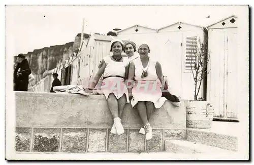 Cartes postales Carte photo saint Valery en Caux Aout 1930 plage anness folles