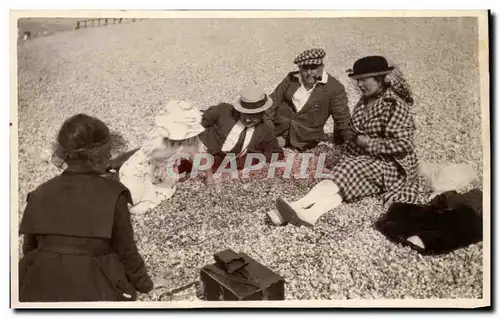 Ansichtskarte AK Carte photo Famille plage Costume Annees folles