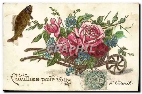 Cartes postales Fantaisie Ceuillies pour vous 1er avril Easter Paques