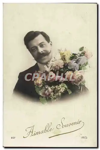 Cartes postales Fantaisie Homme Aimable souvenir