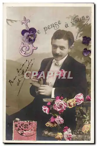 Cartes postales Fantaisie Homme Je pense a vous