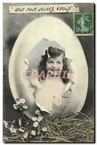 Cartes postales Fantaisie Enfant Bebe oeuf pour jeunes epoux