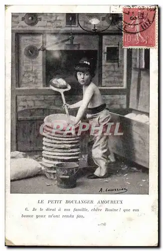 Cartes postales Fantaisie Enfant Le petit boulanger amoureux