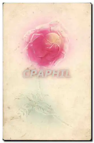 Voeux - fleur - flower - rose - pink - Ansichtskarte AK