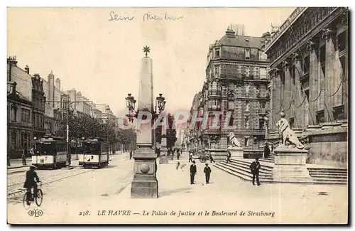 Le Havre - Le Palais de Justice et le Boulevard de Strasbourg - Ansichtskarte AK