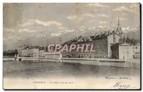 Isere - Grenoble - Les alpes vers des quais - Ansichtskarte AK