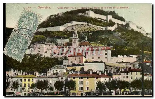 Isere - Grenoble - Quai Perriere Ste Marie Haut et le Fort de la Bastille - Cartes postales