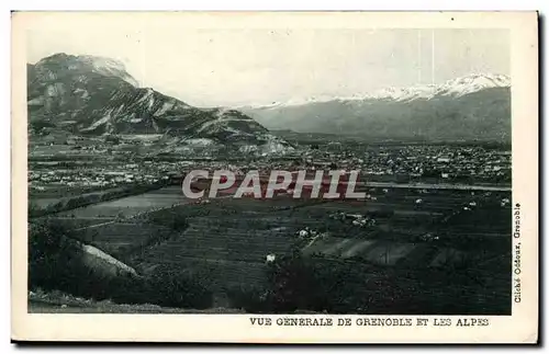 Isere - Grenoble - Vue Generale de Grenoble et les Alpes - Ansichtskarte AK