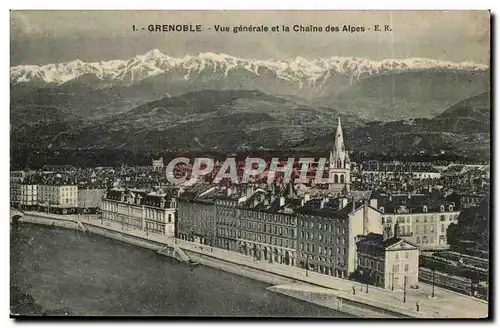 Isere - Grenoble - Vue Generale et la Chaine des Alpes - Ansichtskarte AK