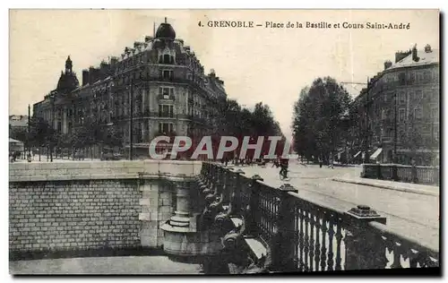 Isere - Grenoble - Place de la Bastille et Cours Saint Andre - Ansichtskarte AK