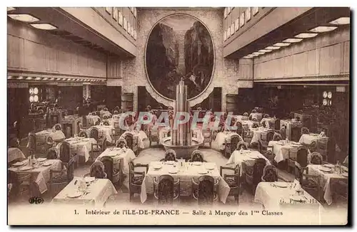 Cartes postales Interieur de l ile de France Salle a mager des 1eres classes Paquebot