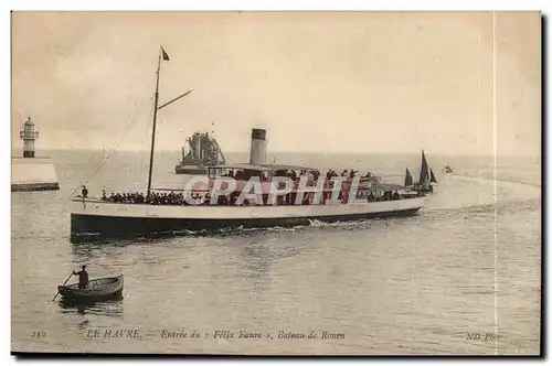 Le Havre Ansichtskarte AK Entree du Felix FAure Bateau de Rouen