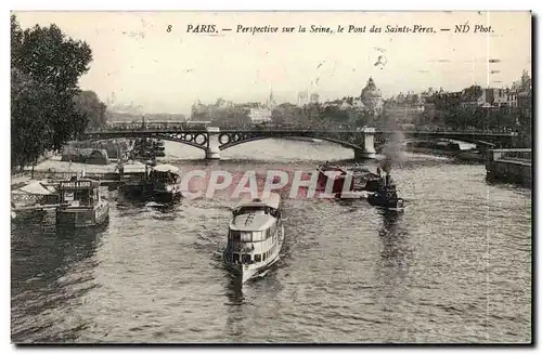 Paris Cartes postales Perspective sur la Seine le pont des Saints Peres