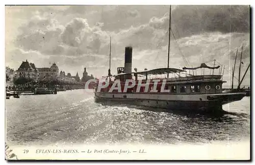 Evian les Bains Cartes postales Le port (contre-jour) Bateau ship