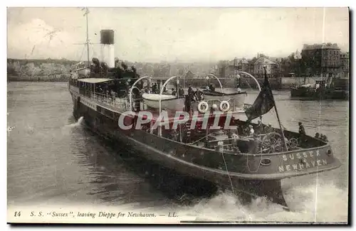 Cartes postales SS Sussex leaving Dieppe for Newhaven