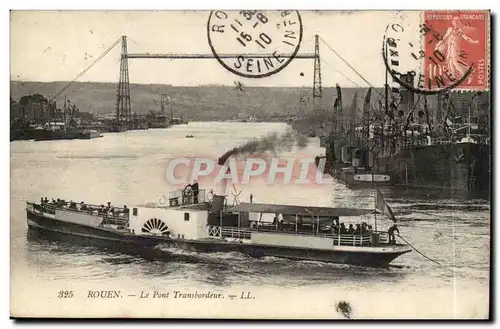 Rouen Cartes postales Le pont Transbordeur Bateau ship