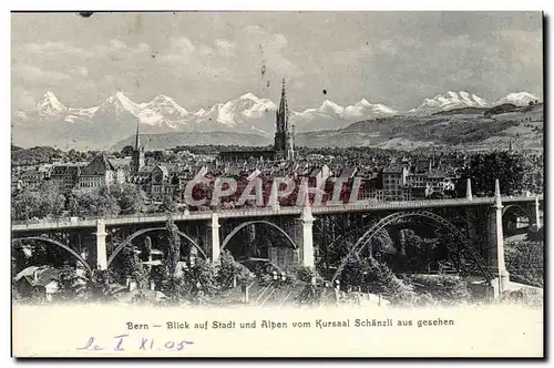 Cartes postales Suisse Bern Blick aud Stadt une alpen vom Kursaal Schanzll aus gesehen