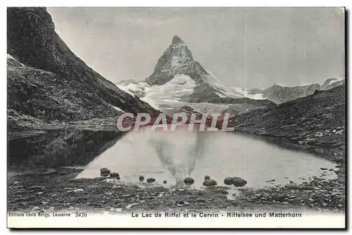 Ansichtskarte AK Suisse Le lac de Riffel et le CErvin Riffelsee und Matterhorn