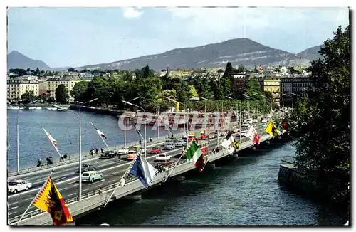 Moderne Karte Suisse Geneve Le pont du Mont Blanc