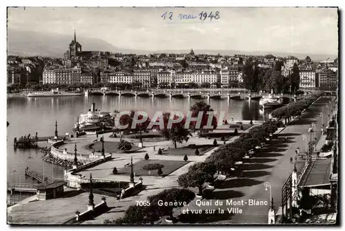 Suisse - Genevae - Quai de Mont Blanc et vue sur la Ville - Ansichtskarte AK