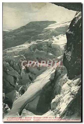 Suisse - Berne - Jungfraubahn - Staion Eismeer 3161 m Aussicht auf Manchjoch - Cartes postales