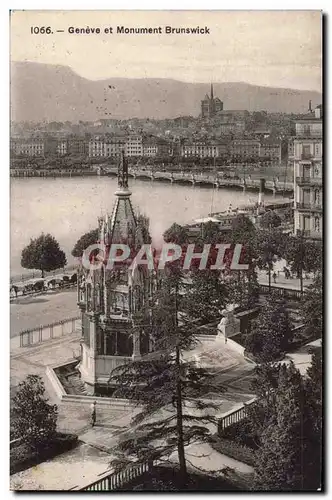 Suisse - Geneve - et Monument Brunswick - Cartes postales