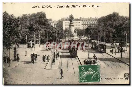 Lyon-Cours du Midi et Place Carnot-Ansichtskarte AK