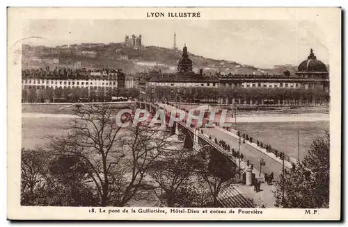 Lyon-Illustre- Le pont de la Guillotiere Hotel-Dieu et coteau Fourviere- Ansichtskarte AK