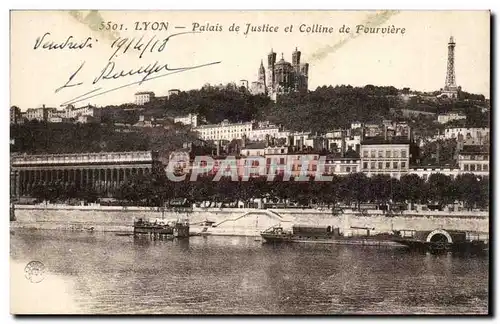 Lyon- Palais de Justice et Colline Fourviere- Ansichtskarte AK