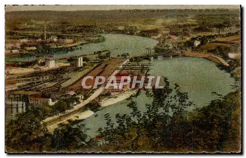 Lyon- Panorama Illustree-- Edition La Cigogne- Ansichtskarte AK Un confluent du Rhone et de la SAone