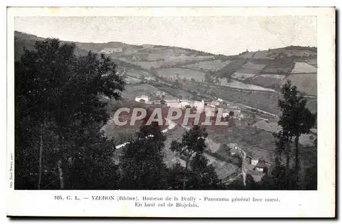 Yzeron Cartes postales Hameau de la Brally Panorama general face ouest en haut col de Biojelais