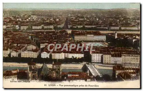 Lyon Cartes postales Vue panoramique prise de Fourviere