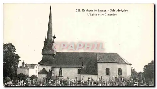 Environs de Rennes Ansichtskarte AK Saint Gregoire L eglise et le cimetiere