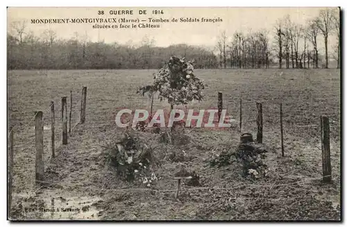 Guerre de 1914 Mondement Montgivraux Cartes postales Tombes de soldats francais situees en face du chateau