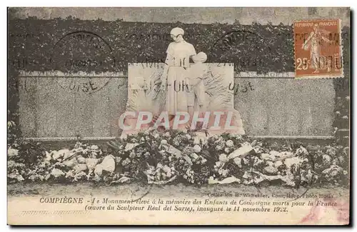 Compiegne Cartes postales Enfants morts pour la France Monument sculpteur Real de Sarte 11 novembre 1922