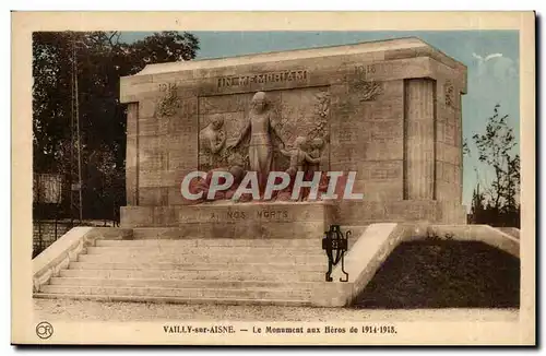 Vailly sur Aisne - Le Monument aux Heros de !914 -1918 -Cartes postales