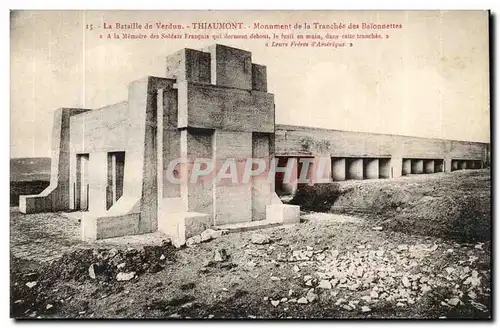 Verdun-La Bataille de Verdun -Thiaumont- Monument de la Tranchee des Baionnettes- Cartes postales