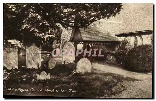 Buckinghamshire England-- Stoke Poges Church and Yew Tree -Ansichtskarte AK