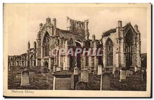 Scotland-Melrose Abbey-Founded by St Aidan in about Ad 660 -Ansichtskarte AK