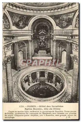 Paris- Hotel des Invalides- Eglise Royal dite de Dome- Crypte en Mabre blanc le sarcophage de Napole