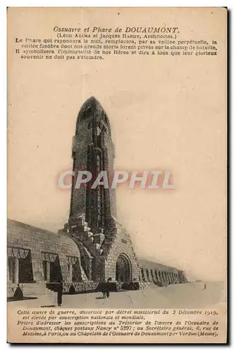 Ossuaire de Douaumont Cartes postales Phare