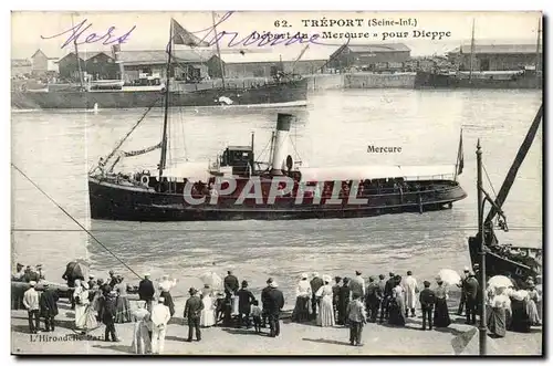 Le TReport Cartes postales Depart du Mercure pour Dieppe (bateau)