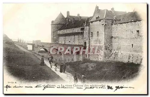 Dieppe Cartes postales le vieux chateau (les machicoulis)