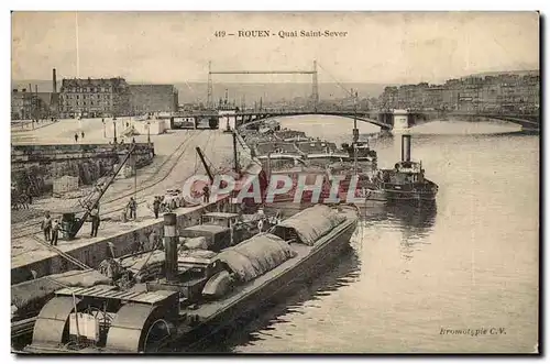 Rouen Cartes postales Quai Saint Sever (bateaux)