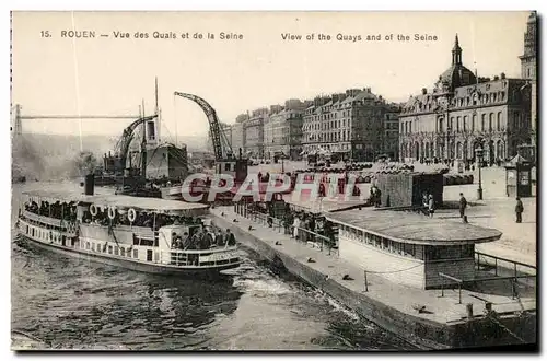 Rouen Cartes postales Vue des quais et de la Seine (bateau)