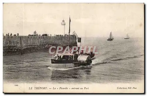 Le Treport Ansichtskarte AK la Picardie entrant au port (bateau)