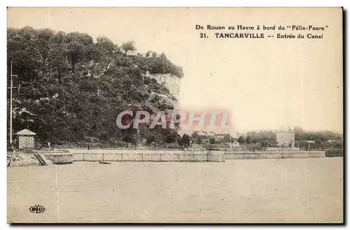 Tancarville Ansichtskarte AK Entree du canal De Rouen au Havre a bord du Felix Faure