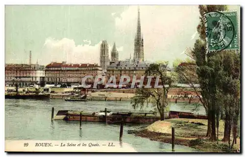 Rouen- La Seine et les Quais- bateau -Cartes postales