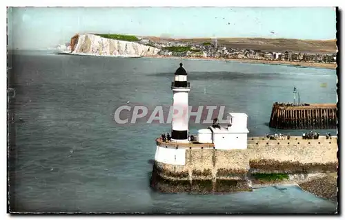 Cartes postales moderne Le Treport Le phare et la falaise de Mers les Bains Lighthouse